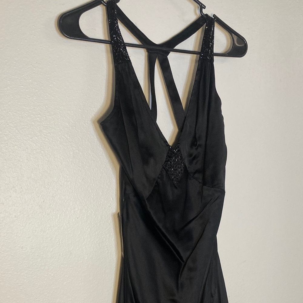 express backless beaded silk long dress - Picture 2 of 11
